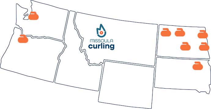 Curling map with curling stones